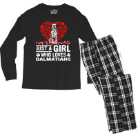 Dalmatian Funny Dog Just A Girl Who Loves Dalmatian Roses Dog Lovers 1 Men's Long Sleeve Pajama Set | Artistshot