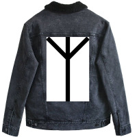 Algiz Rune  Vintage Humor Unisex Sherpa-lined Denim Jacket | Artistshot