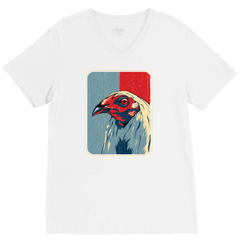 Vintage Cock Fight Game Fowl V-Neck Tee by tehanaqaesarw | Artistshot