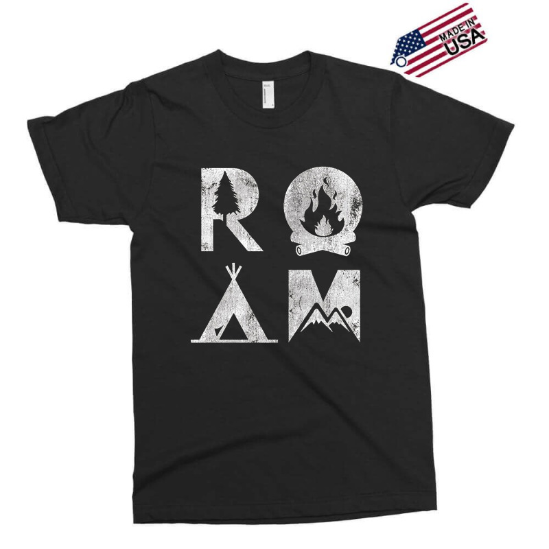 Roam Text Stack Explore Nature Camping Vintage Exclusive T-shirt by hoainv | Artistshot