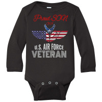 Limited Edition Proud Son Of A Us Air Force Veteran Long Sleeve Baby Bodysuit | Artistshot