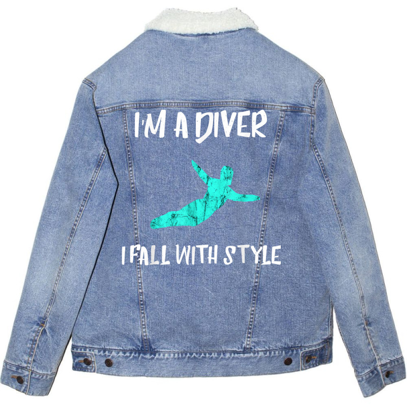 Diver Springboard Diving Platform Diving Aquatic Sport Shirt Unisex Sherpa-Lined Denim Jacket by polioukhi | Artistshot