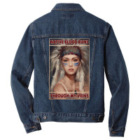 Native American Native Blood Runs Through My Veins  Vintage Blue Men Denim Jacket | Artistshot