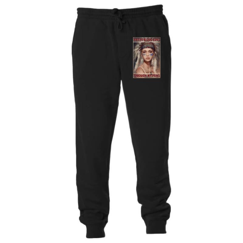 Native American Native Blood Runs Through My Veins  Vintage Blue Unisex Jogger | Artistshot