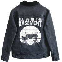 Funny Drummer Art For Men Women Drum Set Drumming Lovers Unisex Sherpa-lined Denim Jacket | Artistshot