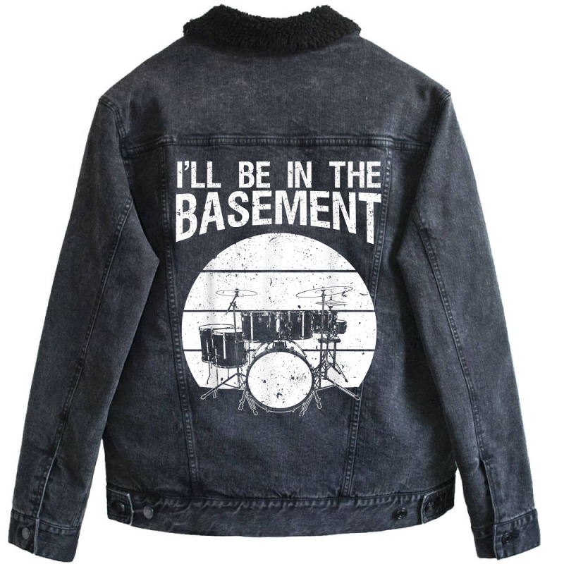 Funny Drummer Art For Men Women Drum Set Drumming Lovers Unisex Sherpa-lined Denim Jacket | Artistshot