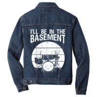 Funny Drummer Art For Men Women Drum Set Drumming Lovers Men Denim Jacket | Artistshot