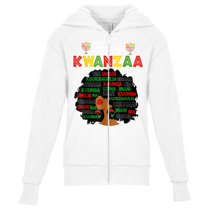 Happy Kwanzaa Decorations African American Seven Principles T Shirt Youth Zipper Hoodie by benoirme | Artistshot