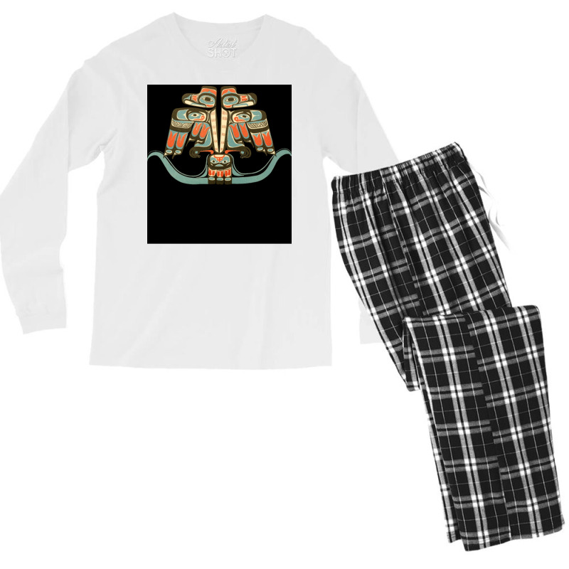 Northwest Coast Native Viking Love  Girl Girl Men's Long Sleeve Pajama Set | Artistshot