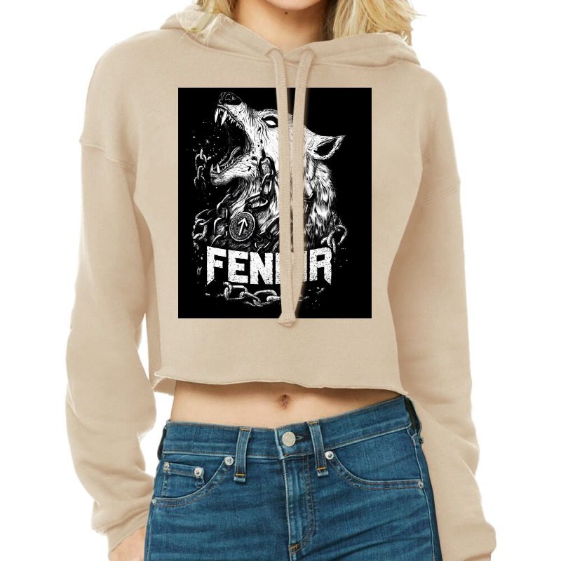 Fenrir Wolf Shirt And Hoodie Norse Mythology Creature  Aesthetic 70s Cropped Hoodie by greigokovachi | Artistshot