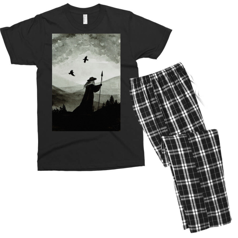 Odin Huginn And Muninn  80s Vintage Men's T-shirt Pajama Set | Artistshot