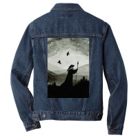 Odin Huginn And Muninn  80s Vintage Men Denim Jacket | Artistshot