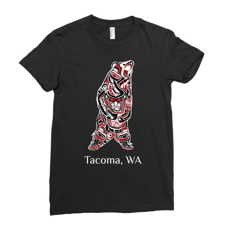 Trending Tacoma Washington Native American Indian Brown Grizzly Bear G Ladies Fitted T-Shirt by Jankonen637 | Artistshot