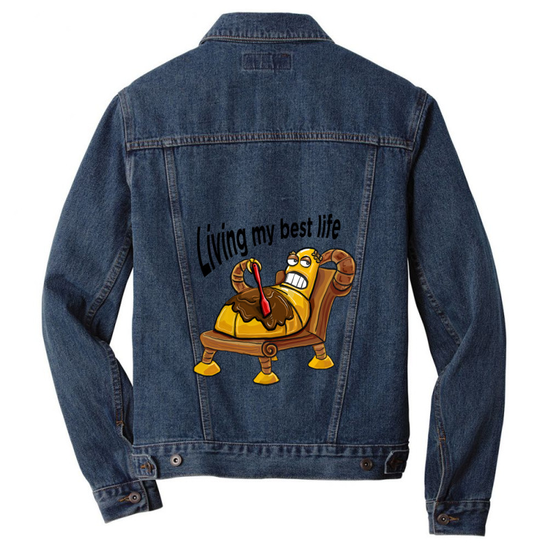 Hedonism Bot  Futurama Black Text 1 Men Denim Jacket | Artistshot