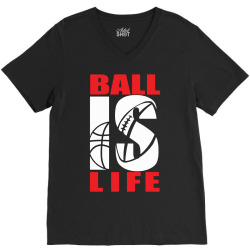 Custom Ball Is Life Funny Sports Ladies Fitted T-shirt By Mdk Art