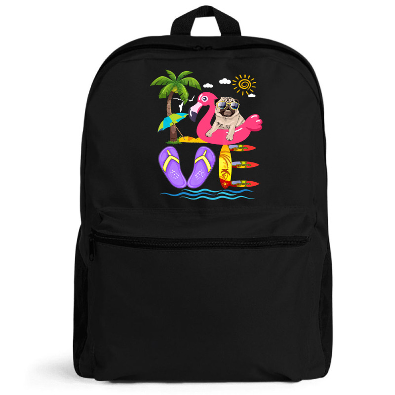 Flamingo Bird Love Summer Pug Flip Flops Flamingo Dog Pet Lover Tropic Backpack | Artistshot