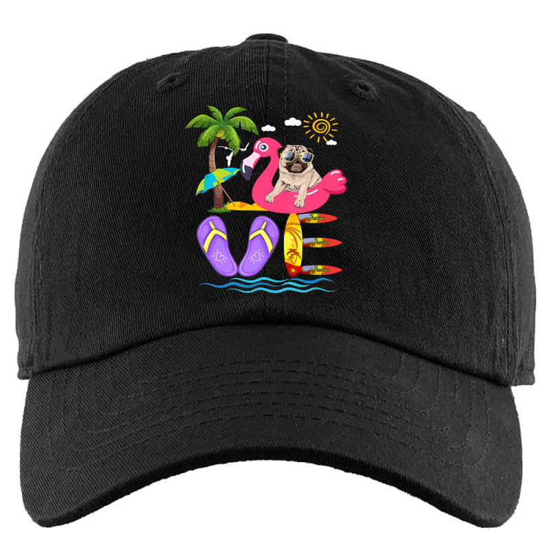 Flamingo Bird Love Summer Pug Flip Flops Flamingo Dog Pet Lover Tropic Kids Cap | Artistshot