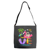 Flamingo Bird Love Summer Pug Flip Flops Flamingo Dog Pet Lover Tropic Adjustable Strap Totes | Artistshot