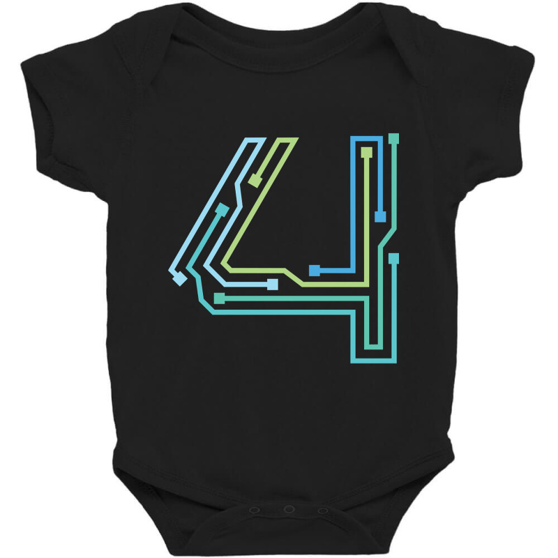 Number Four Circuit Design Baby Bodysuit | Artistshot