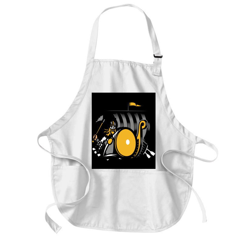 Proud Viking Warrior With Beard Helmet  Music Nostalgia Medium-length Apron | Artistshot