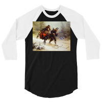 Skiing Birchlegs Crossing The Mountain With The Royal Child By Knud Be 3/4 Sleeve Shirt | Artistshot