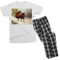 Skiing Birchlegs Crossing The Mountain With The Royal Child By Knud Be Men's T-shirt Pajama Set | Artistshot