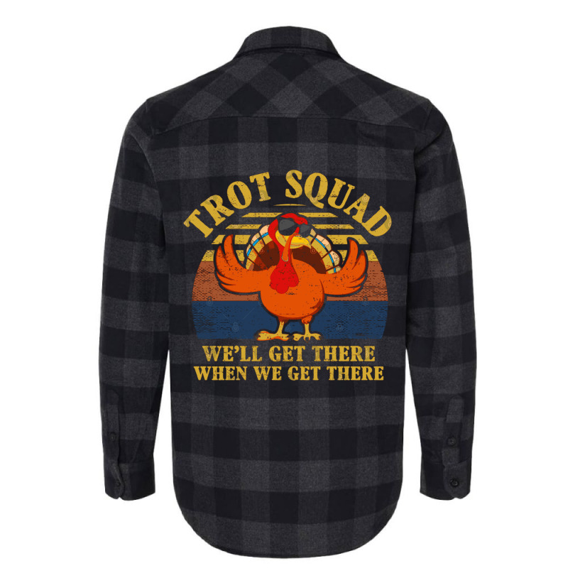 Turkey Trot Squad Funny Thanksgiving Running Costu Flannel Shirt | Artistshot