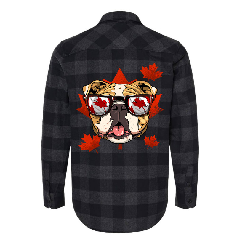 English Bulldog Dog Lover Canadian American Bulldog Maple Leaf Patriot Flannel Shirt by DEBORAHBOURSSIQUOT | Artistshot