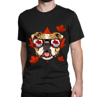 English Bulldog Dog Lover Canadian American Bulldog Maple Leaf Patriot Classic T-shirt | Artistshot