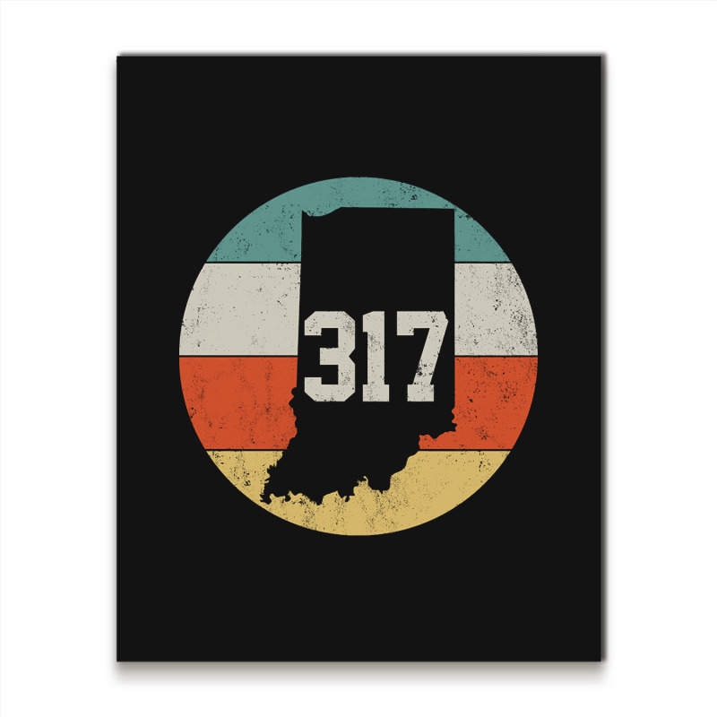 317 Area Code Indiana Retro Vintage Metal Print Vertical | Artistshot