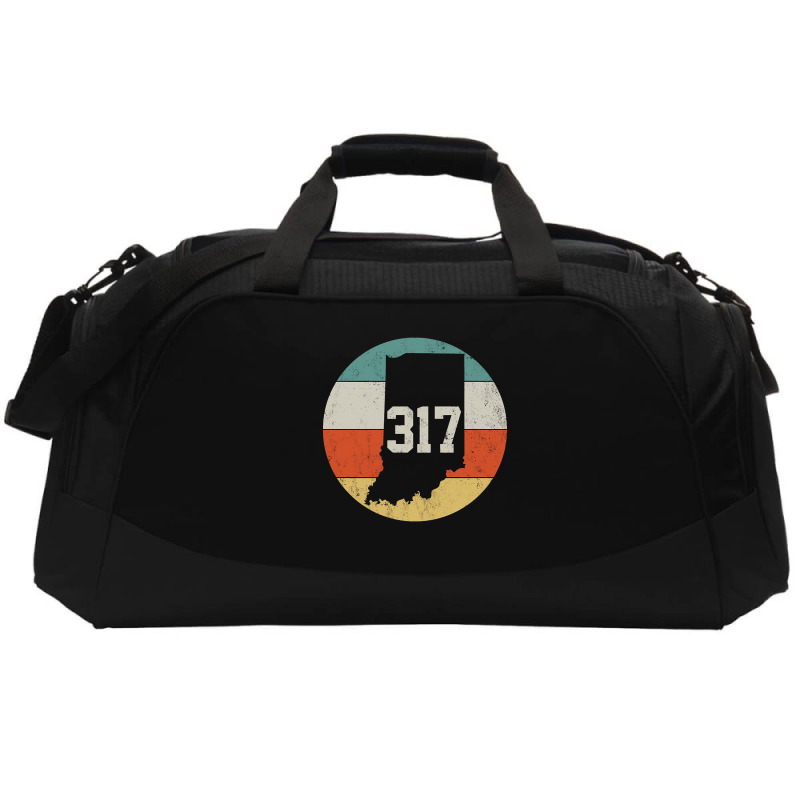 317 Area Code Indiana Retro Vintage Active Duffel | Artistshot