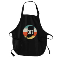 317 Area Code Indiana Retro Vintage Medium-length Apron | Artistshot