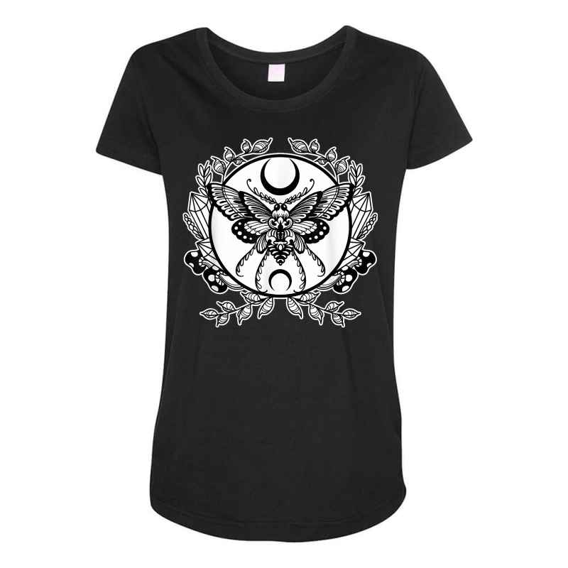 Occult Wiccan Death Moth Goth Wicca Dark Art Metal Satanic T Shirt Maternity Scoop Neck T-shirt by kogmor58594 | Artistshot