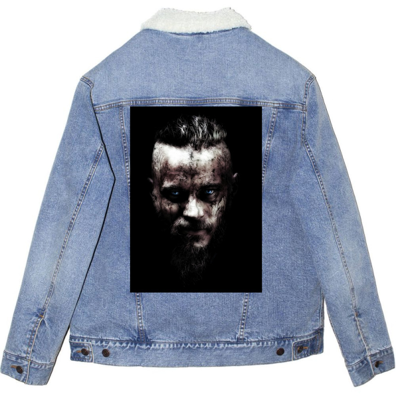 Ragnar Lothbrok Vikings  Yellow Vintage Unisex Sherpa-lined Denim Jacket | Artistshot