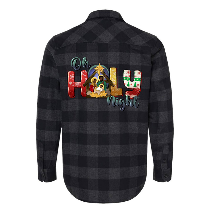 Oh Holy Night Black Holy Family Black Jesus Flannel Shirt | Artistshot