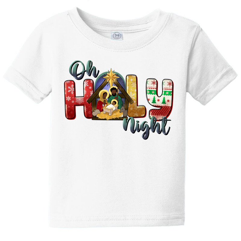 Oh Holy Night Black Holy Family Black Jesus Baby Tee | Artistshot