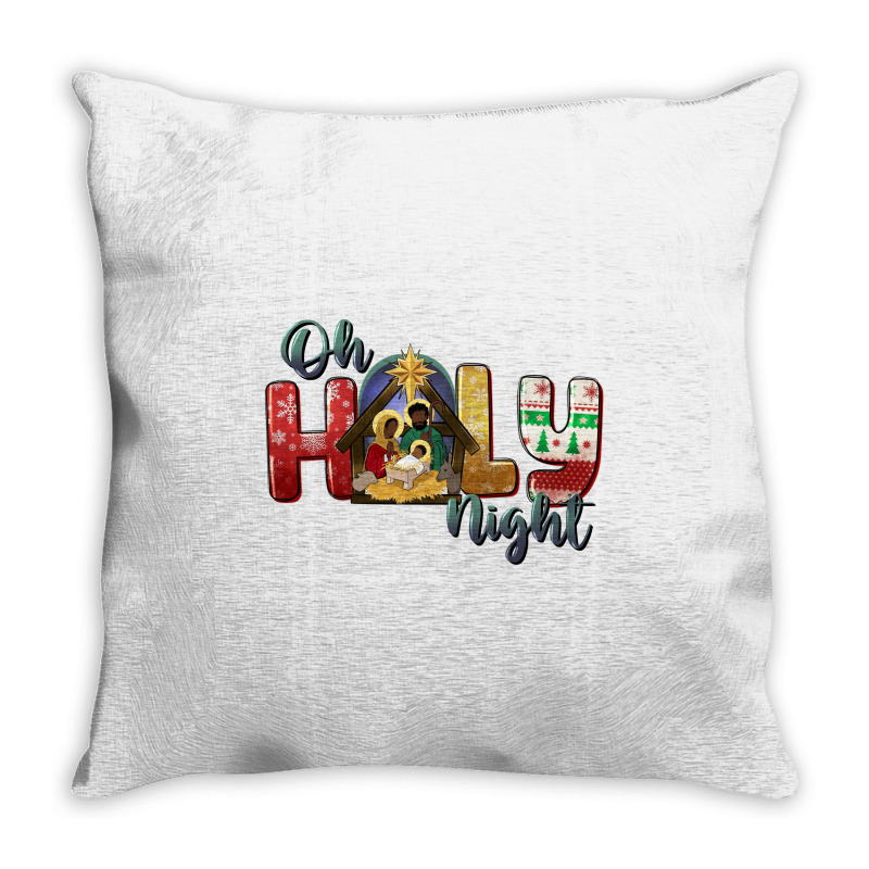 Oh Holy Night Black Holy Family Black Jesus Throw Pillow | Artistshot