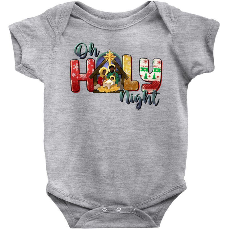 Oh Holy Night Black Holy Family Black Jesus Baby Bodysuit | Artistshot