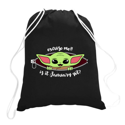 Baby Yoda Peek A Boo Boy Drawstring Bags Designed By Honeysuckle