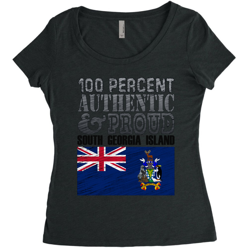 100 Percent Authentic And Proud South Georgia Island! Women's Triblend Scoop T-shirt by Binzdodi | Artistshot