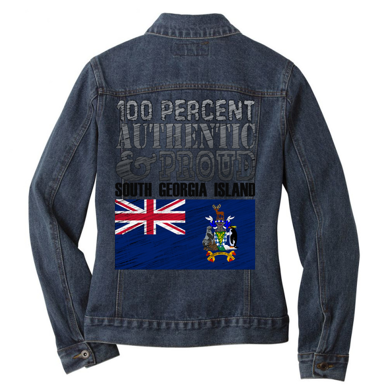 100 Percent Authentic And Proud South Georgia Island! Ladies Denim Jacket by Binzdodi | Artistshot