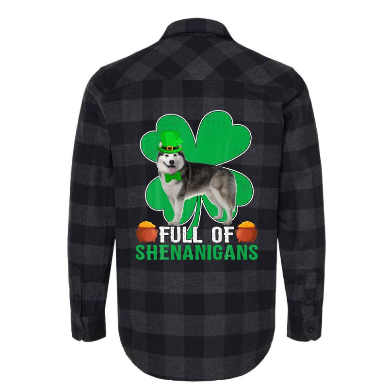 Full Of Shenanigans Alaskan Malamute Dog St Patrick's Day Flannel Shirt | Artistshot