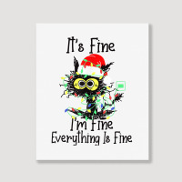 It's Fine I'm Fine Everything Is Fine Wine Glass Christmas T Shirt Portrait Canvas Print | Artistshot