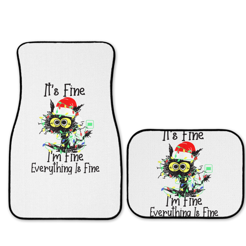 It's Fine I'm Fine Everything Is Fine Wine Glass Christmas T Shirt Full Set Car Mats | Artistshot