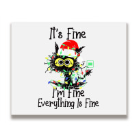 It's Fine I'm Fine Everything Is Fine Wine Glass Christmas T Shirt Metal Print Horizontal | Artistshot