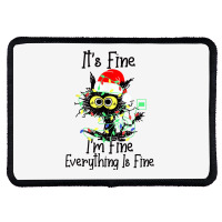 It's Fine I'm Fine Everything Is Fine Wine Glass Christmas T Shirt Rectangle Patch | Artistshot