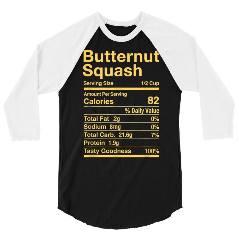 Butternut Squash Nutrition Facts Matching T Shirt 3/4 Sleeve Shirt by kogmor58594 | Artistshot