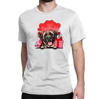 Mastiff Valentines Day Dog Hearts Balloons Flowers Classic T-shirt | Artistshot