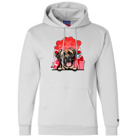 Mastiff Valentines Day Dog Hearts Balloons Flowers Champion Hoodie | Artistshot