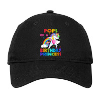 Pops Of The Birthday Princess Unicorn Rainbow Gifts T Shirt Adjustable Cap | Artistshot